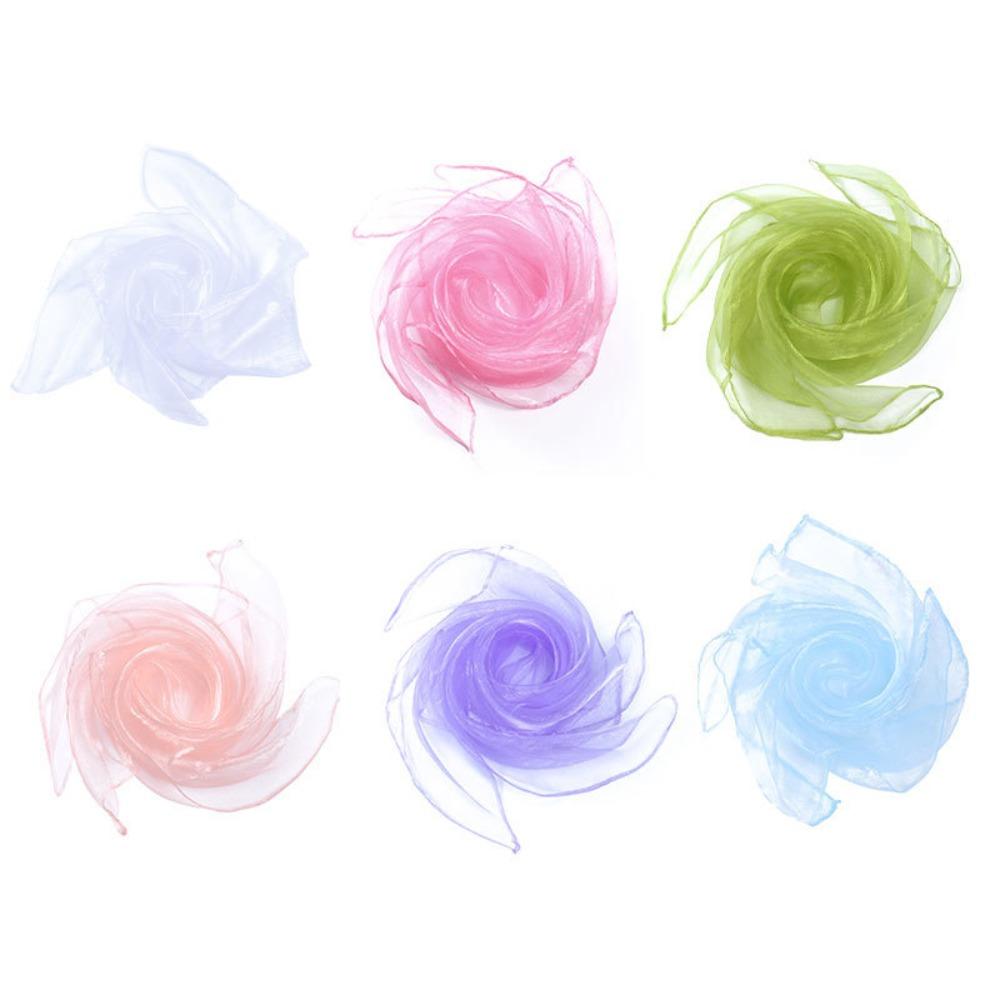 6 Peças /conjunto Cores Doces Toalhas de Malabarismo Gaze Leve para Dança Performance Infantil