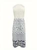 Women's Boho Style Dress, Women's Dress with Color Block Floral Print Crew Neck Smock Vest Dress
