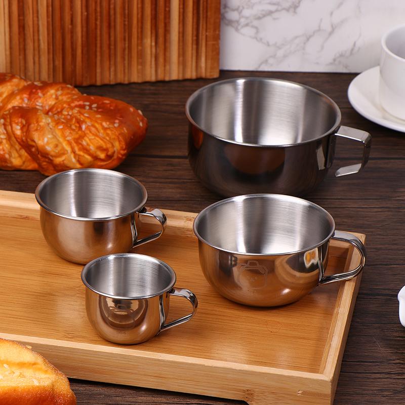 Hot 304 Stainless Steel Mini Water Cup With Handle Durable Anti Scalding Milk Coffee Mug Drinking Cup For Kids Student Drinkware