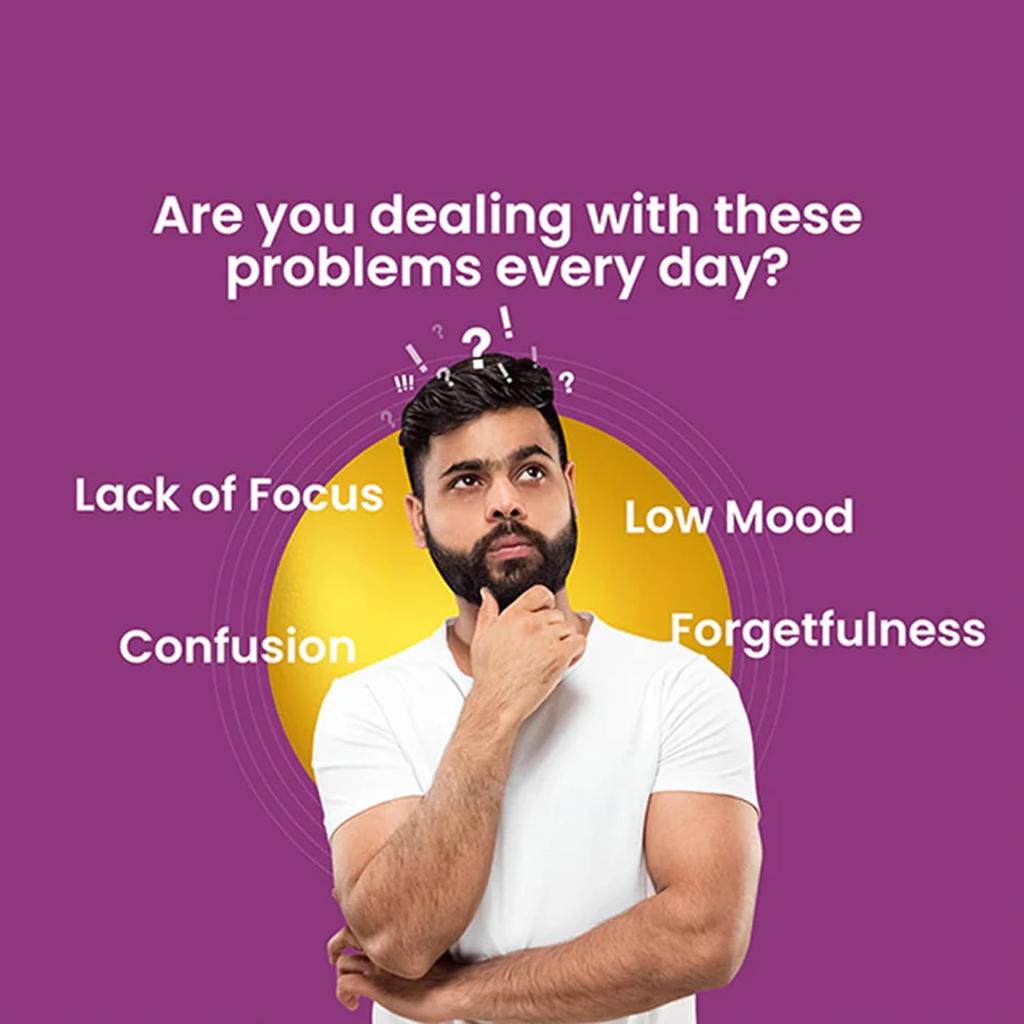 DR. MOREPEN Memory Focus Mood Tablets With GABA Ashwagandha Chamomile Brahmi Vitamins B1 B2 B3 Magnesium 60 Tablets