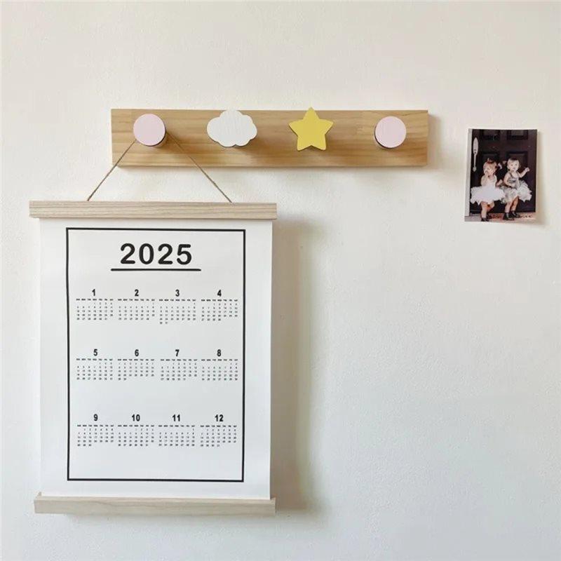 A25F-Wall Hooks 5-Pack Wooden Animal Flower Shaped Hangers For Kids Room Decor Princess Bedroom Organizer Cute Style