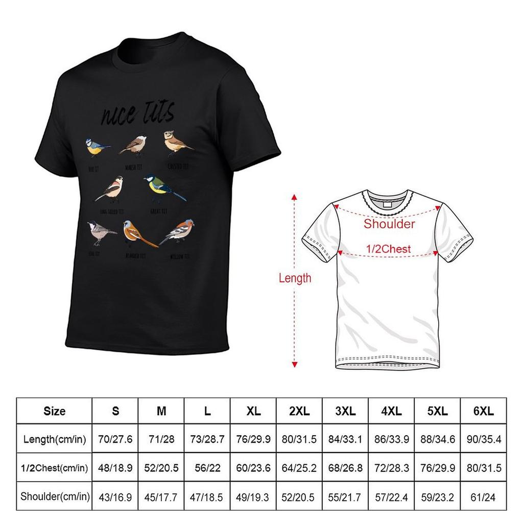 Nice Tits Funny Bird Watching T-Shirt Oversizeds Shirts Graphic Men Clothes