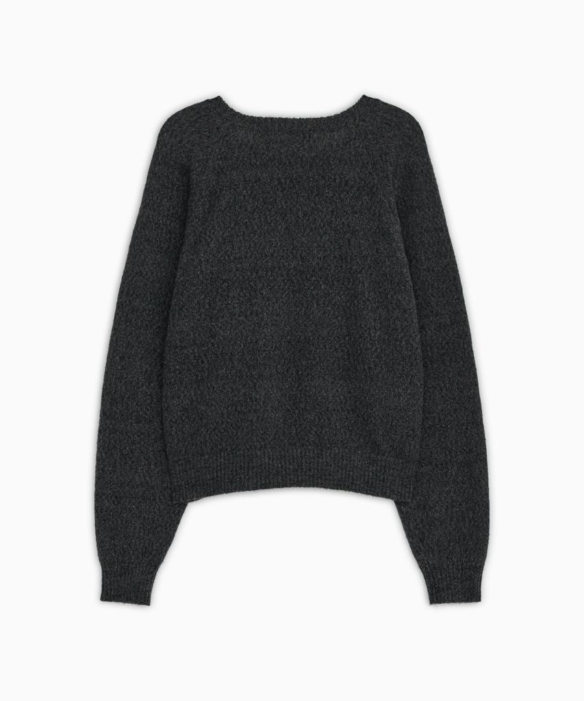 OHESHIO Button Detail Raglan Knit, Charcoal
