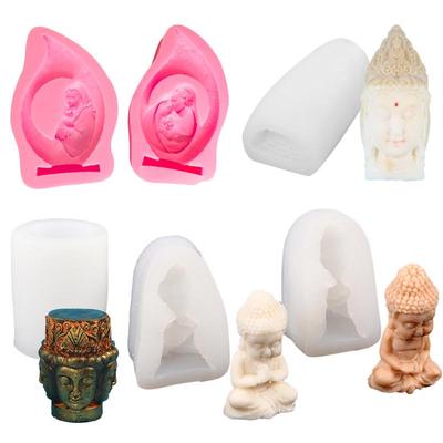 Molde para Vela Aromática de Estatua de Buda - Adorno de Decoración Interior DIY