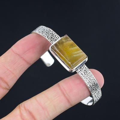 Mothers Day Deal Multi Fluorite Gemstone 925 Sterling Silver New Bangle Bracelet