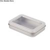 Multicolor Tin Box with Clear Window Lid Rectangular Jewelry Box Nail Art Display Case Empty Candy Package Metal Box