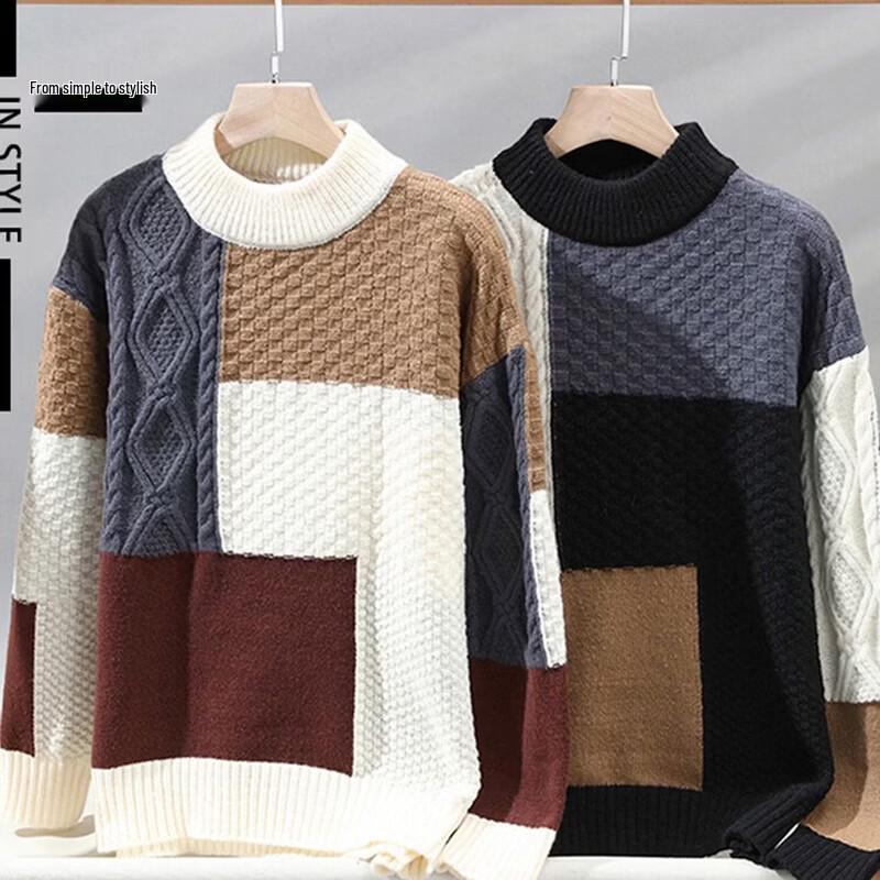 NASA MARVEL Men's Autumn/Winter Fleece Lined Crew Neck Sweater