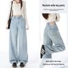 Design Sense 2025 Autumn Women's High Waist Slimming Loose Wide-Leg Floor-Length Jeans