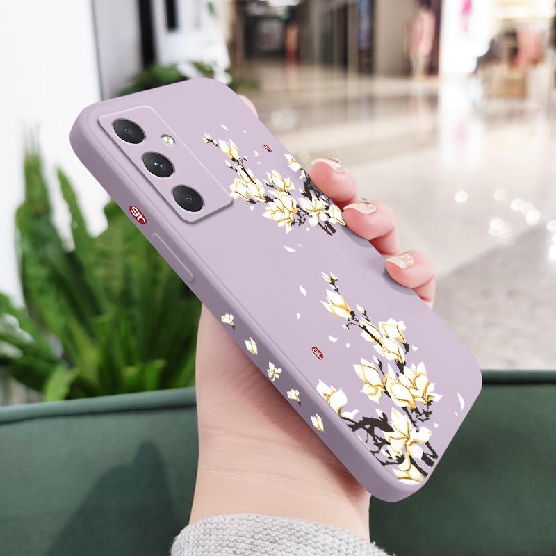 Golden Petal Flower Phone Case For Samsung Galaxy A56 A36 A26 A16 A06 A17 A07 A55 A35 A25 A15 A05 A54 A34 A24 A14 A04 4G 5G Cove