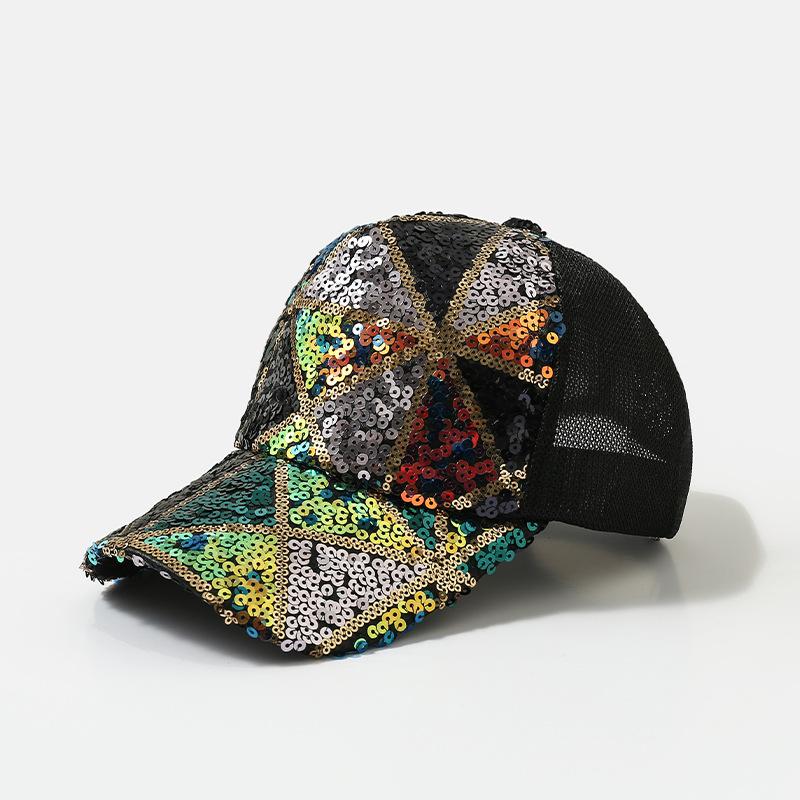 Chapeau casquette de baseball à paillettes pour femmes été maille grand tour de tête casquette chapeau de soleil tendance
