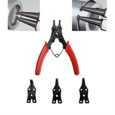 4-in-1 Sicherungsringzangen-Set Sprengringzange Multi Crimp Abnehmbarer Zangenkopf Haltesicherungszange Handwerkzeuge