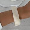 Salircon 2 Estilos Elegantes Resina Acrílico Cadena Elástica Brazaletes Geométricos para Mujeres Modernos Boho Pulseras Anchas Colgante Joyería Y2K
