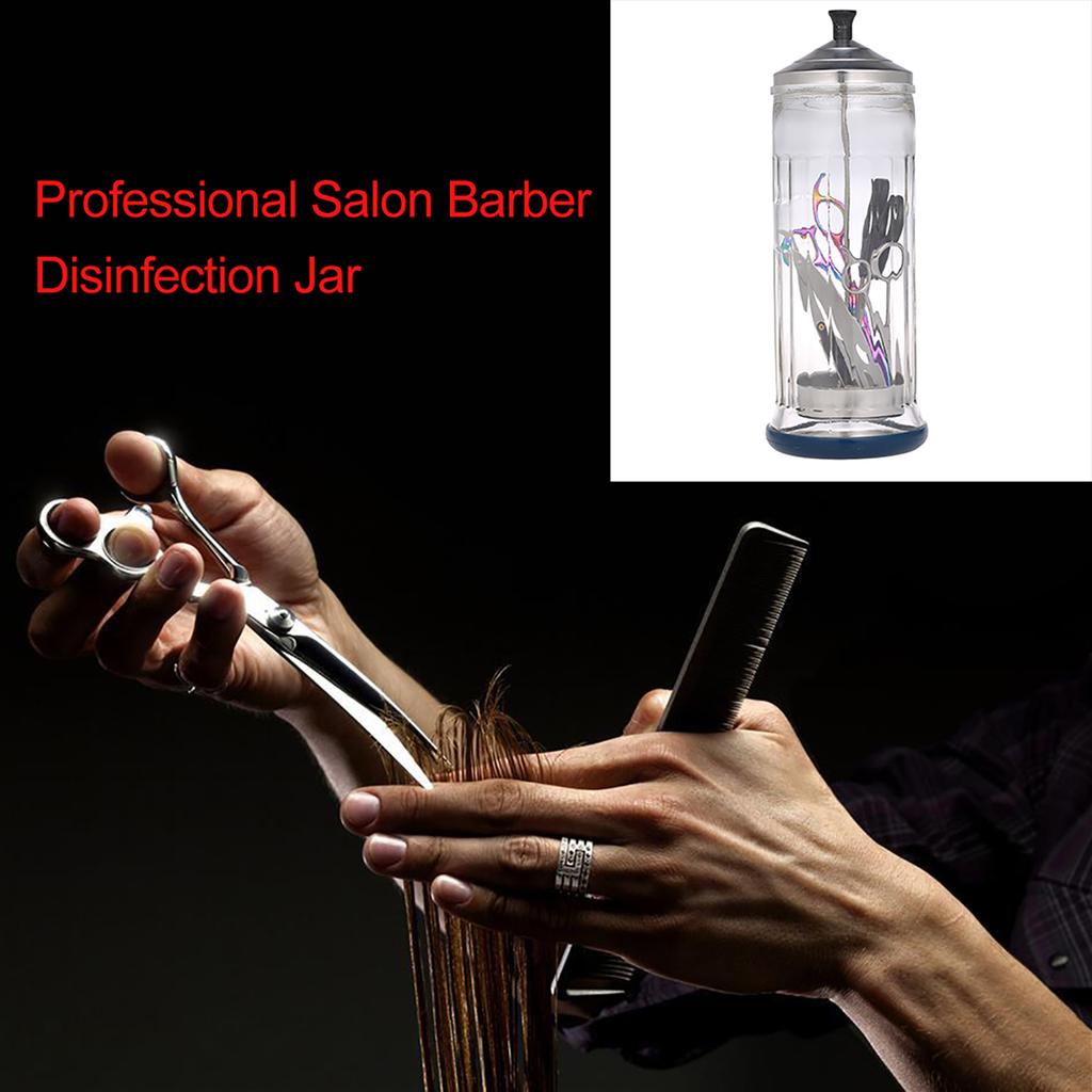 Professional Salon Barber Disinfection Jar Sterilization Container Sanitizer Glass Manicure Disinfection Cup