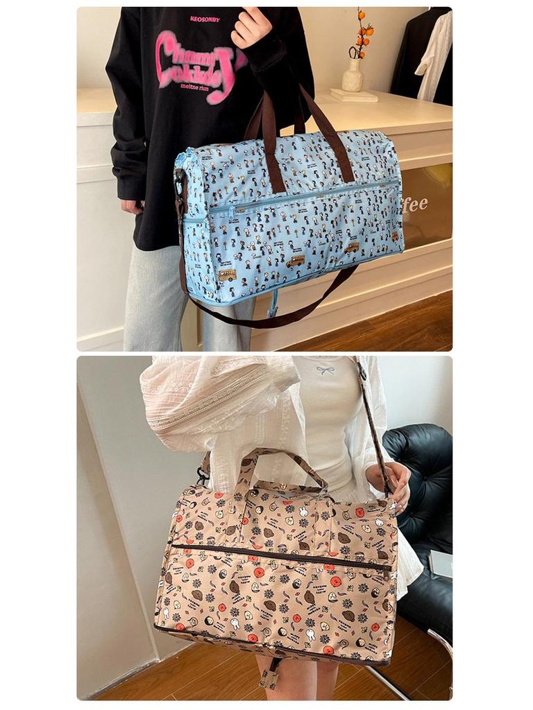 Large Capacity Lightweight Foldable Water-Resistant Cartoon Travel Duffle Handbag
