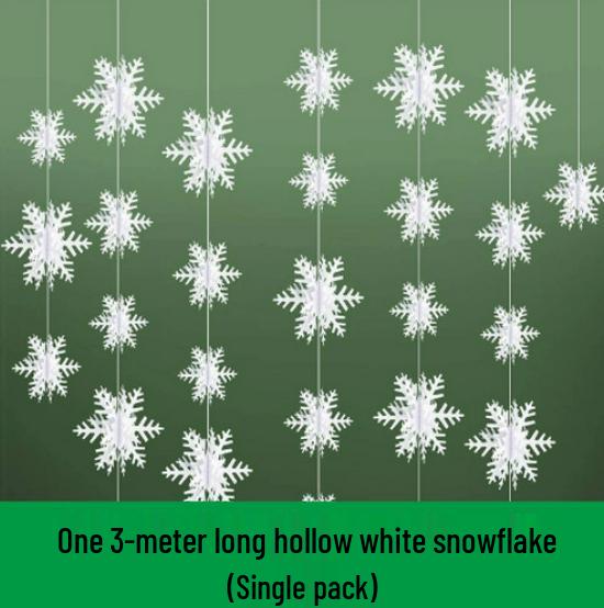 Set of Six 3D Paper Snowflake Hanging Decorations for Store Windows