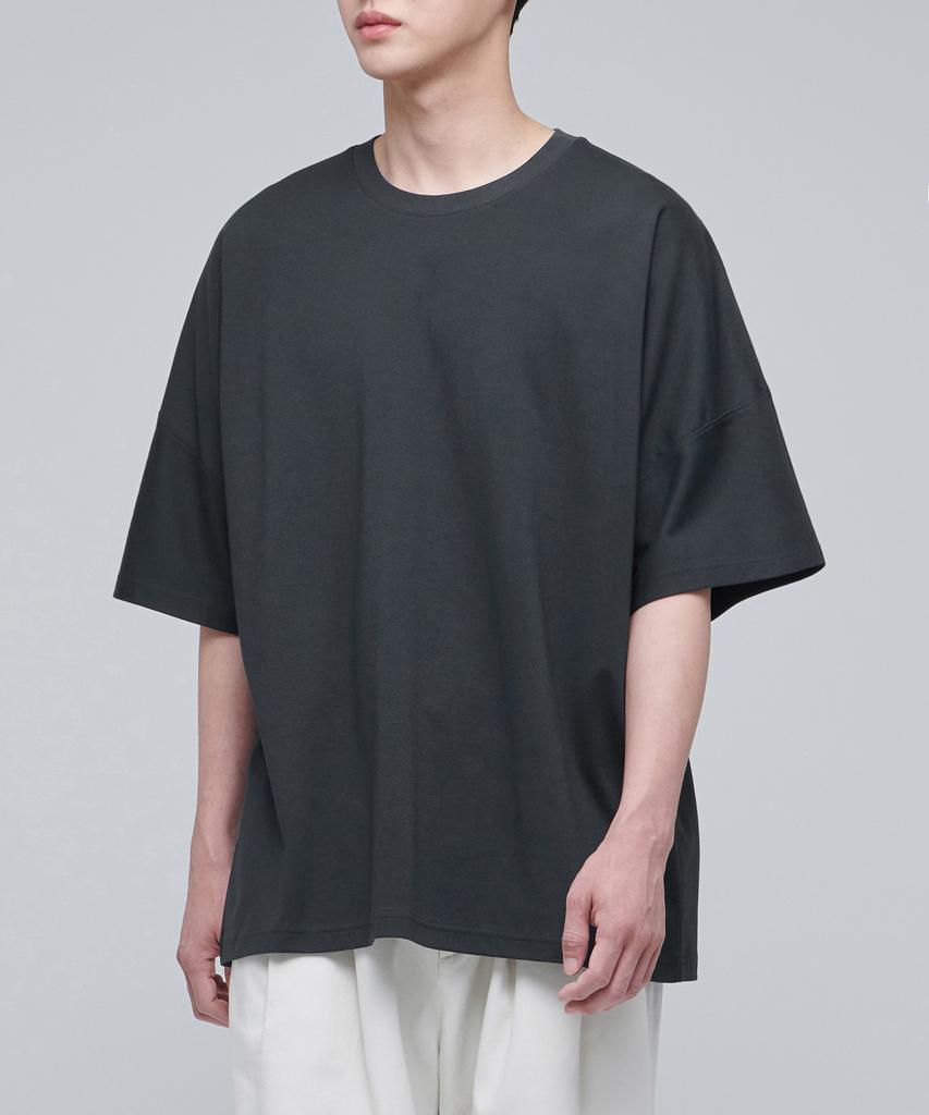 Musinsa Standard Ponte Dolman Sleeve Oversized T-Shirt [Dark Grey]