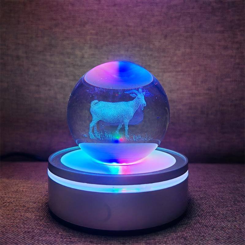 Veilleuse boule de cristal lumineuse planète galaxie astronaute 3D RVB lune lampe de table lampe d'ambiance décorations de table cadeaux pour enfants