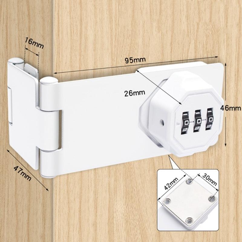 Security Slide Bolt with Build In Combination Lock 5inch Metal Hasp Multipurpose Door Lock for Cabinets & Small Door