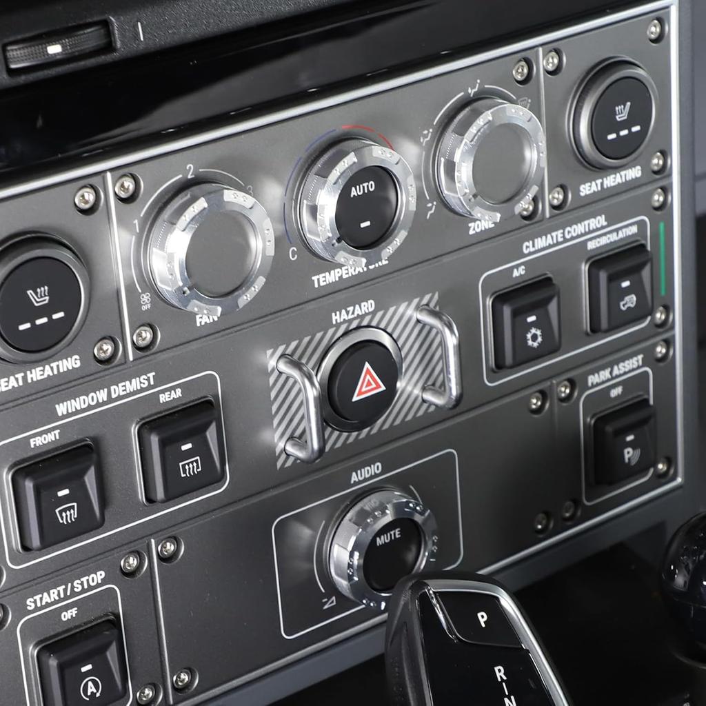 4 szt. Pierścień ozdobny pokrętła konsoli środkowej Pokrywa ozdobna pokrętła głośności dźwięku AC Kompatybilny z INEOS Grenadier 2020-2024 Pierścień ozdobny sterowania głośnością przełącznika Aluminium