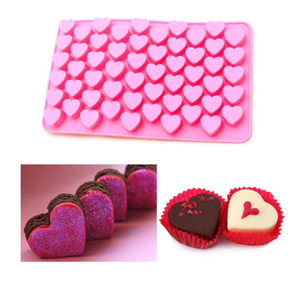 

55Holes Mini Loving Heart Shape Silicone Mold for Chocolate Candy Cake Baking 18.5*11*1.5cm#0