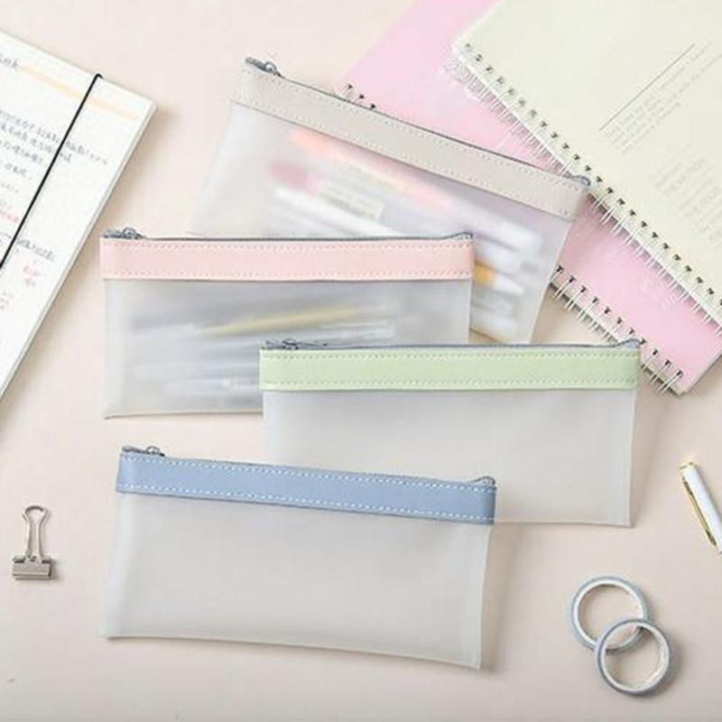 Pencil Case Pen Case Zipper Pouch Clear Stationery Bag Pencil Holder Pencil Bag for Ballpoint Pens Markers Erasers