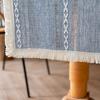 Farmhouse Table Runner Grey Blue 13X72 Inch Cotton Linen Embroidered Striped Boho Wedding Party Rustic Home Christmas Decoration
