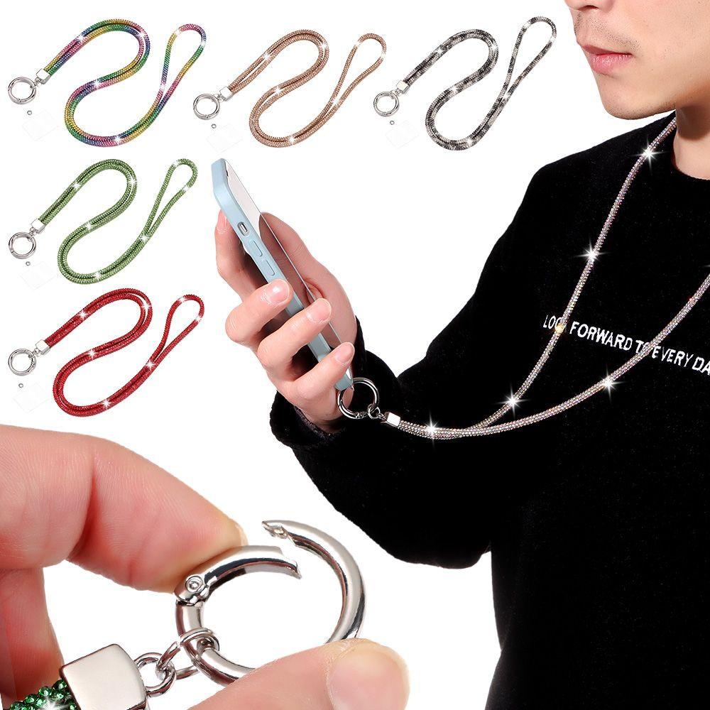 Glitter Rhinestone Phone Lanyard Phone Diamond Crystal Chain Straps Keychain Hanging Anti-lost Rope