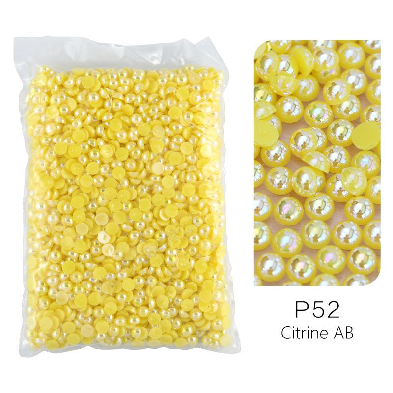 ABS Imitationsperle, Flachboden Halbrund Handyhülle Zubehör DIY Nagelkunst Perlen Schmuck Harzzubehör
