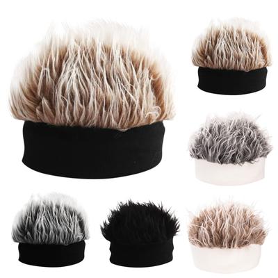 Klobouk Hezký Simulace Paruka Krátké vlasy Retro Hip Hop Lžíce Bez cukru Melounová kůže Černá Gang Majitel