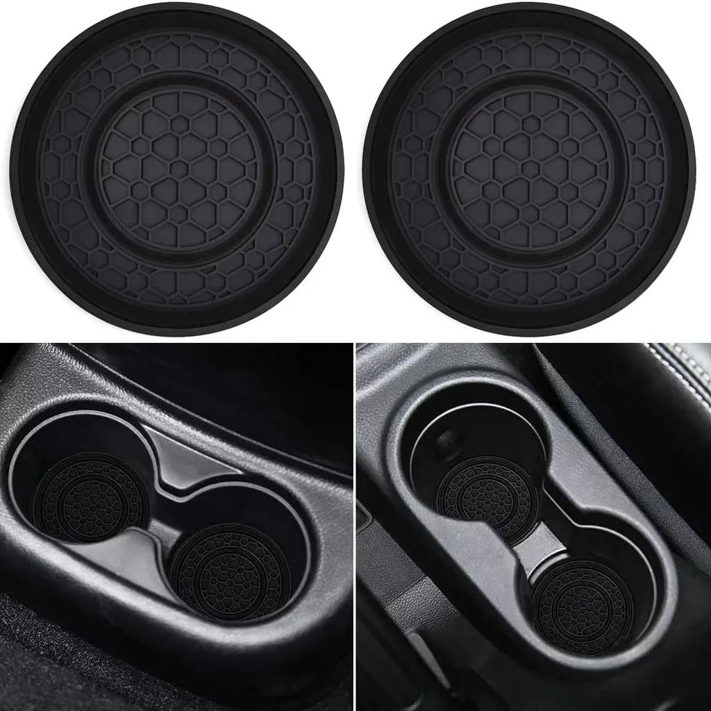 New 2-piece Anti Slip Mat, Car Coaster, Durable Car Cup Holder, Coaster, Universal, Dust-proof Protection for Car Interior