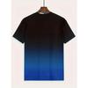Men's Summer Fashion, Thunder Graphic Print And Gradient Color Crew Neck And Short Sleeve T-shirt, Tops For Daily And Casual Outerwear