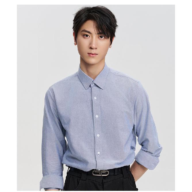 Oxford Spun 100% Pure Cotton Shirt Men'S Long Sleeved Shirt Professional Workwear Shirt All Cotton Premium White Shirt