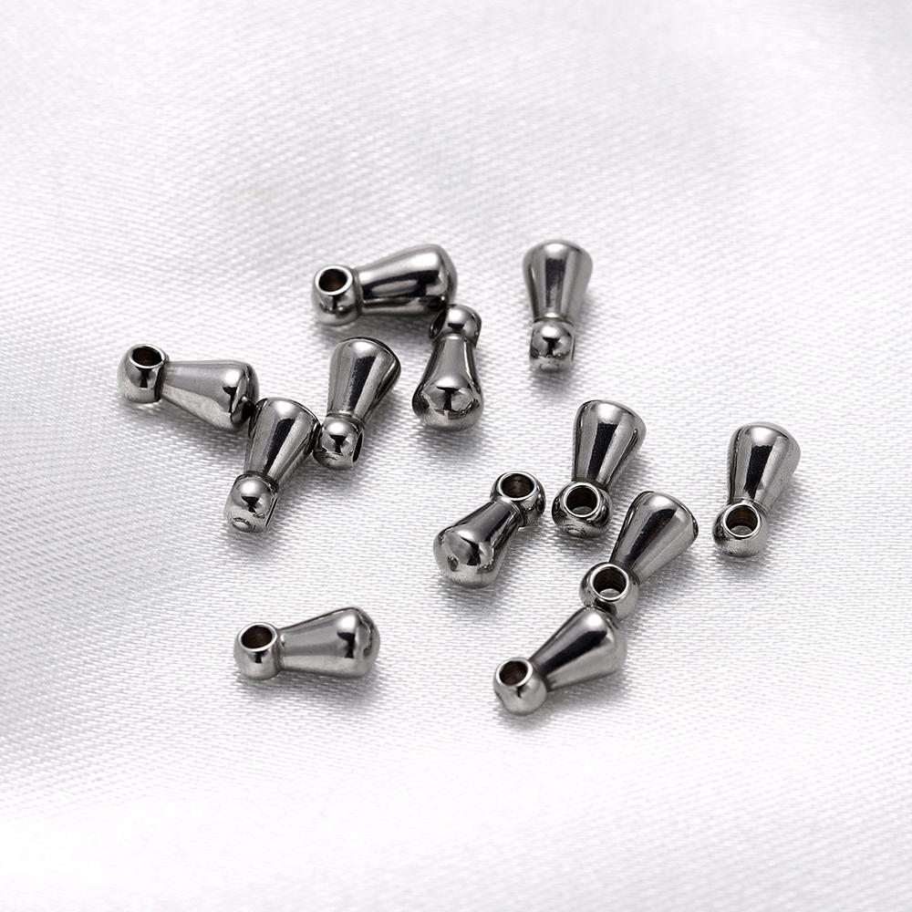 10/30 Stück/Packung Edelstahl Wassertropfen Anhänger Endkappen Perlen Schwanzverlängerungskette für DIY Schmuck Halskettenherstellung Zubehör