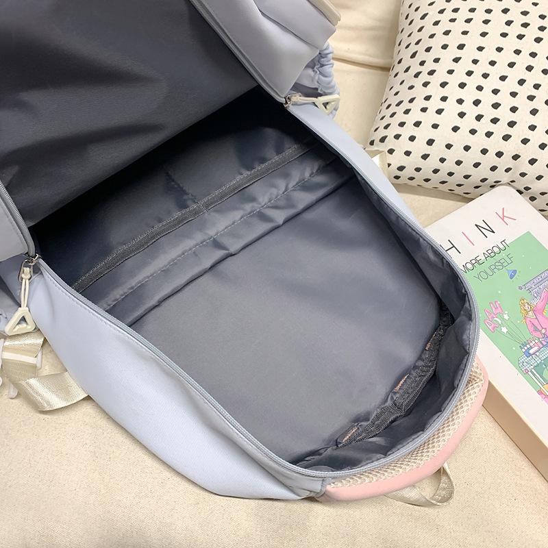 Schoolbag High Value Ins Wind School Bag Junior High School Girls Backpack High School Students Large Capacity Cute Pain Bag Dopamine Backpack