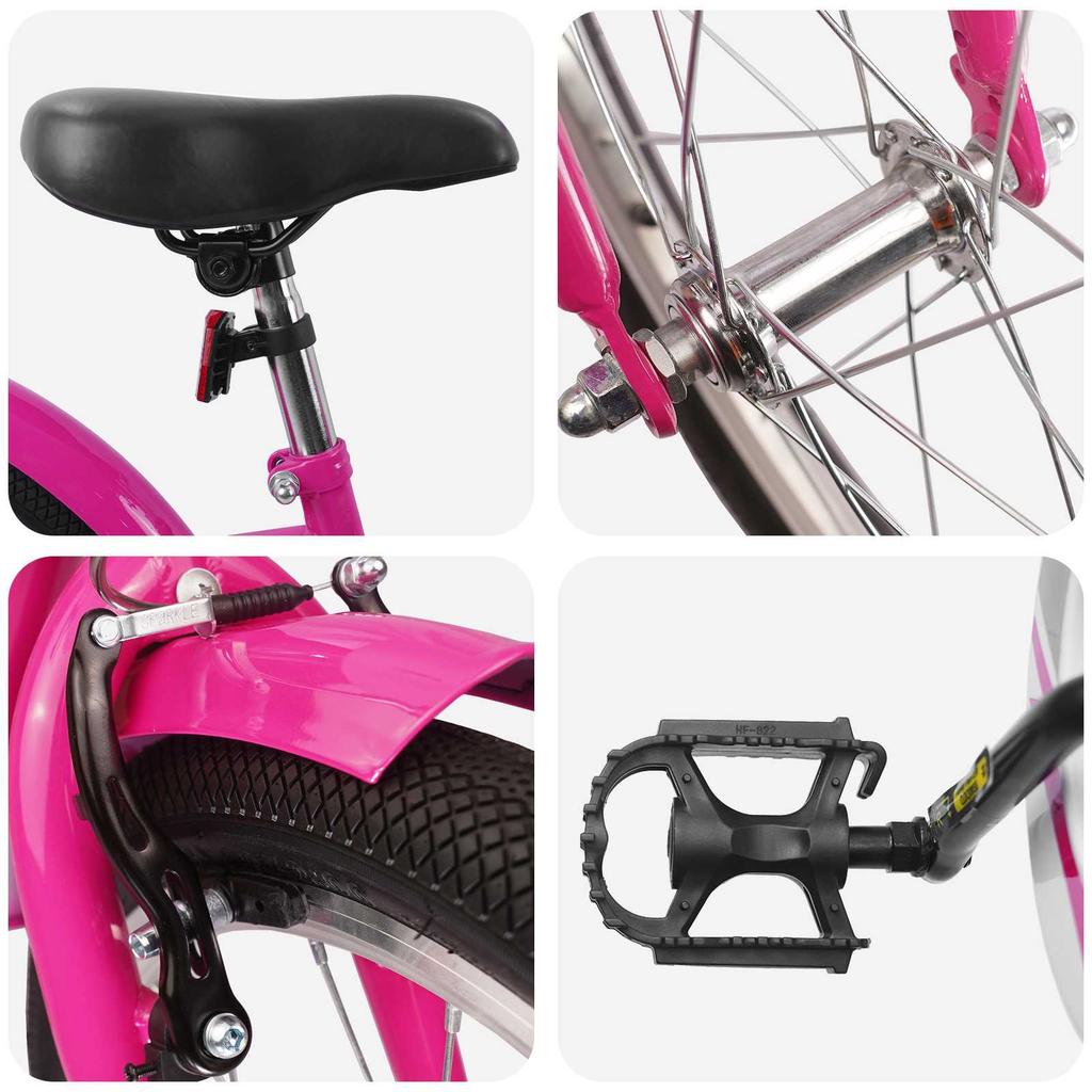 Kids Bicycle 18 Inches for Ages 5 7 Dark Pink