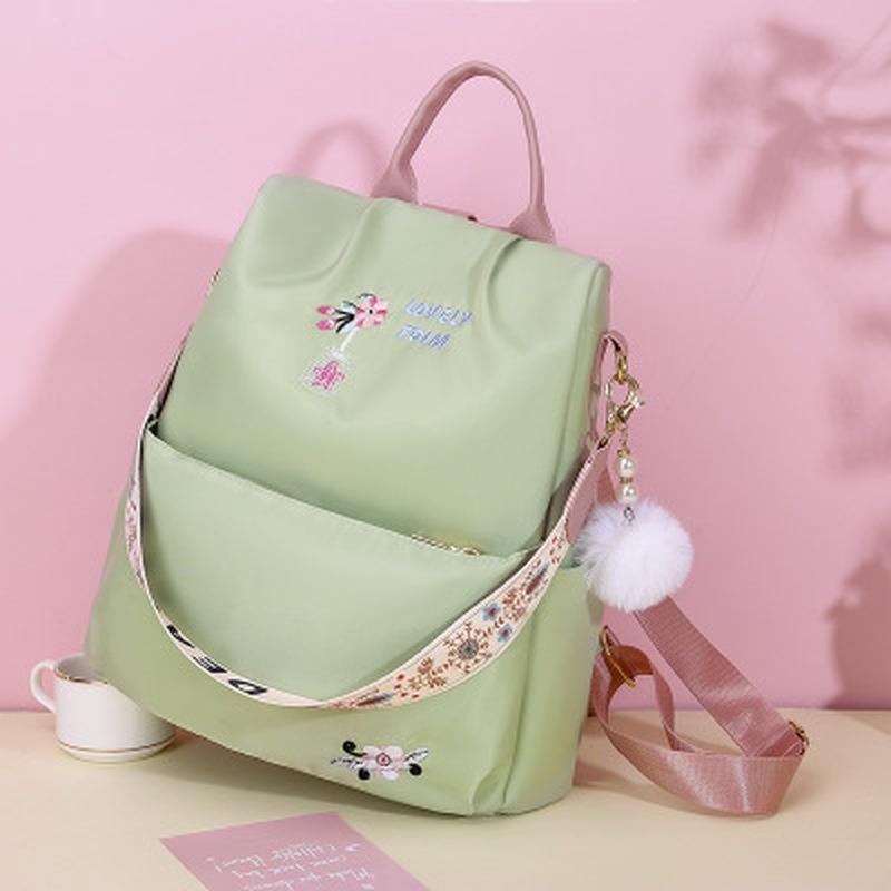 Wasserdichter Damenrucksack mit Reißverschluss Schultaschen für Mädchen Rucksack mit Blumenstickerei Damentaschen
