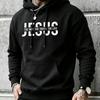 Höst/Vinter Herr Polyesterfiber Casual Lös Passform Tröja, Jesus Vägen Verkligt Liv Bokstavstryck Utomhus Sporttopp promo