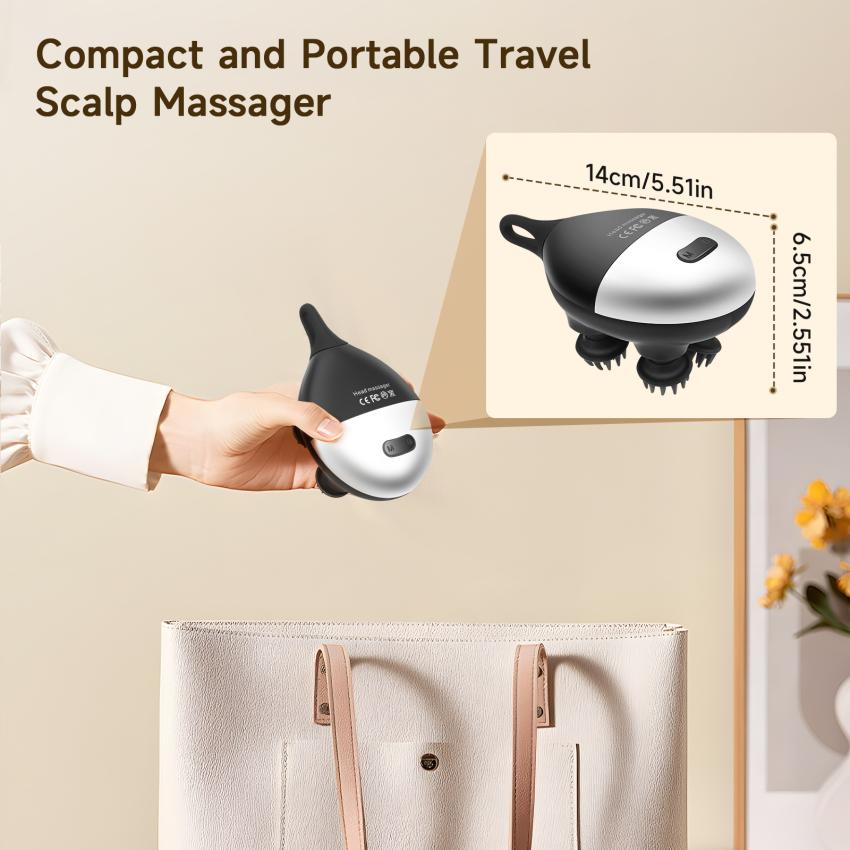 Electric Head Massager, Scalp MassagerWaterproof with 8 Massage Heads and 37Massage Modes, Body Massager for Stress Relief