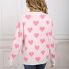 Ladies' Fashionable Heart-shaped Sweater, Loose And Versatile Valentine's Day Knitted Pullover Sweater