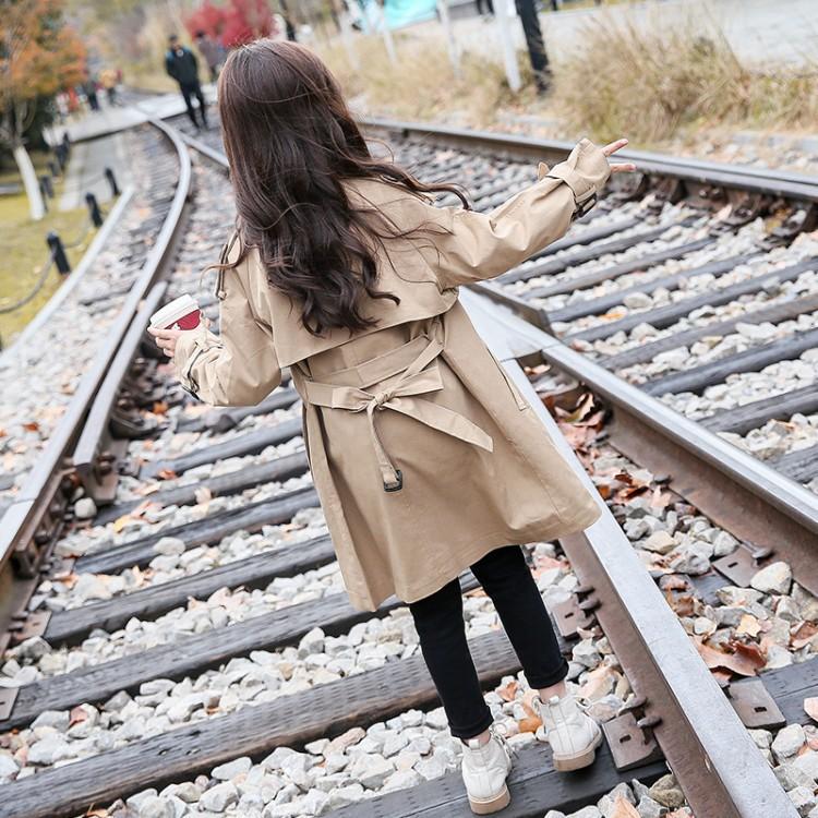 Baby Girl Spring Fall Double Ted Belt Midi Length Khaki Trench Coat Jacket Top At Affordable S Free Real Reviews With Photos Joom Khaki Trench Coat Jacket Top, Trench Coat Baby Girl