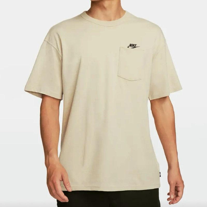 Nike Solid Color Pocket Crew Neck Loose Short Sleeve T-Shirt Men Tops Brown DQ9296-206