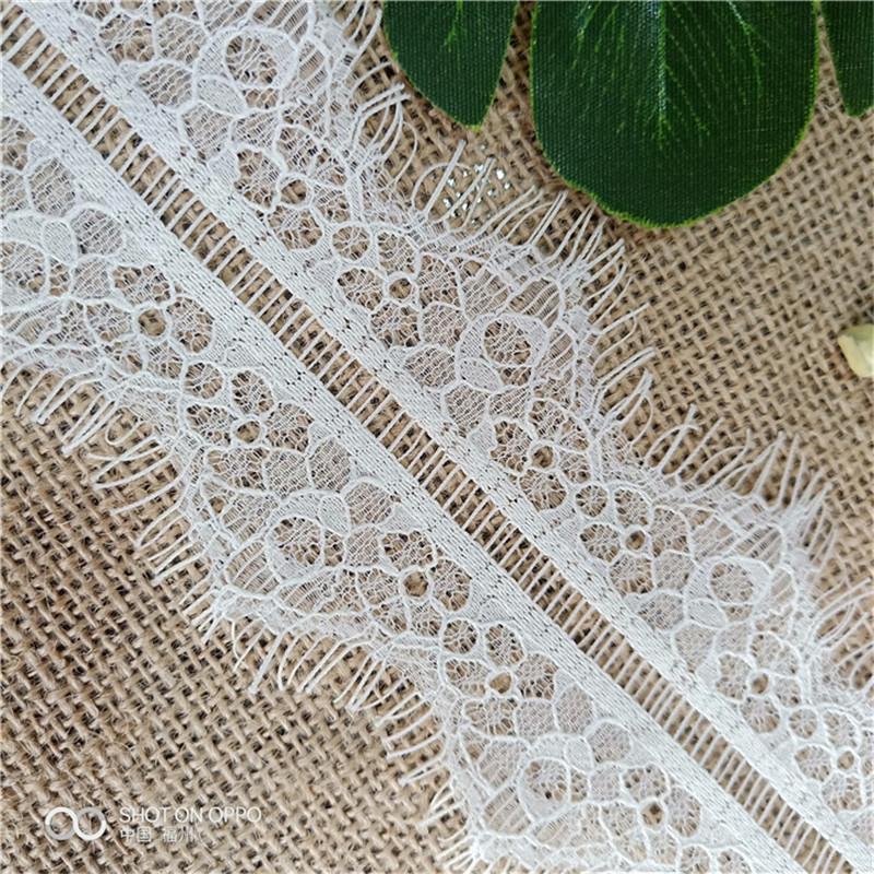 3 Meters/pack Width 8cm White Black Non Elastic Double Edge Lace Trim Eyelash French Lace