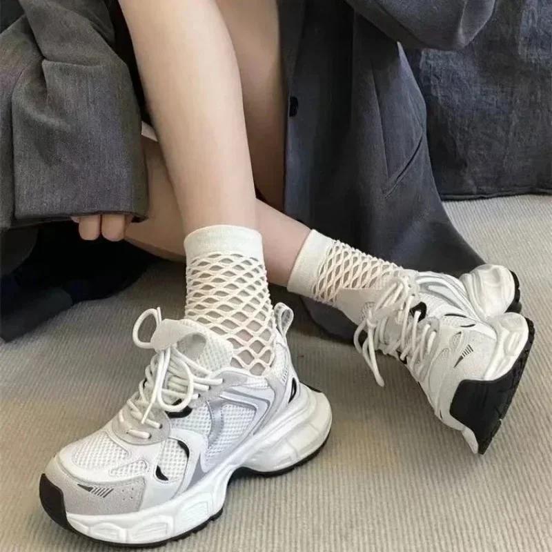 Lightweight Sports Running Shoes for Women 2026 Spring New Mesh Campus Style Daddy All-match Casual Trendy Shoes