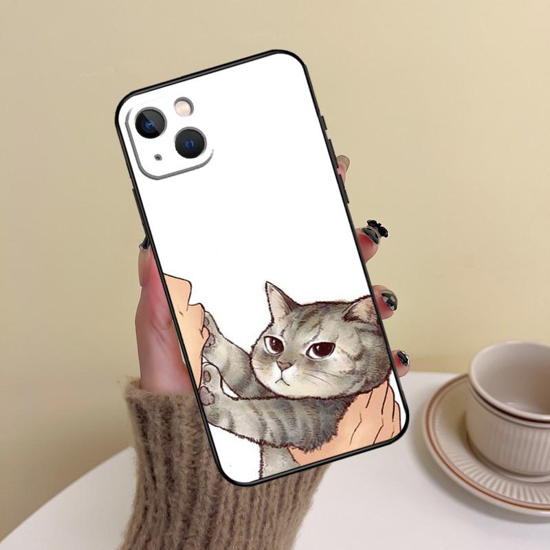 

Kiss Cat Cute Kitten Cartoon Phone Case For iPhone 17 16 15 14 13 11 12 Pro Max mini 15 16 Plus 16e 17 Air Cover Funda iPhone 13 mini