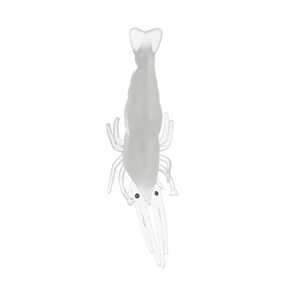 10Pcs Portable Soft Biomimetic Sea Fishing Hook Worm Silicone Shrimp Fake Bait Prawn Lure