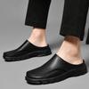 Casual Leather Half Shoes for Men Breathable Summer Casual Shoes Loafers Luxury All-match Slippers Mew Male Muller Shoes