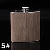 Stainless Steel Wood Grain Leather Hip Flask Set