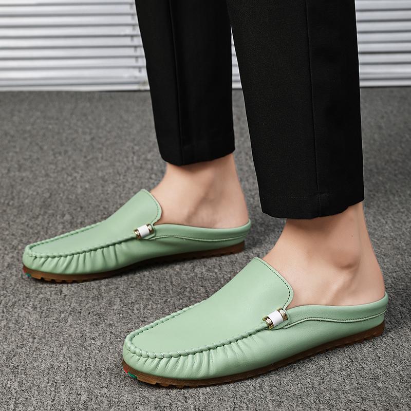 Lightweight for Men Muller New Arrival Outdoor Men Casual Shoes Leather Mens Slip On Shoes All-match Luxury Brand Male Shoes