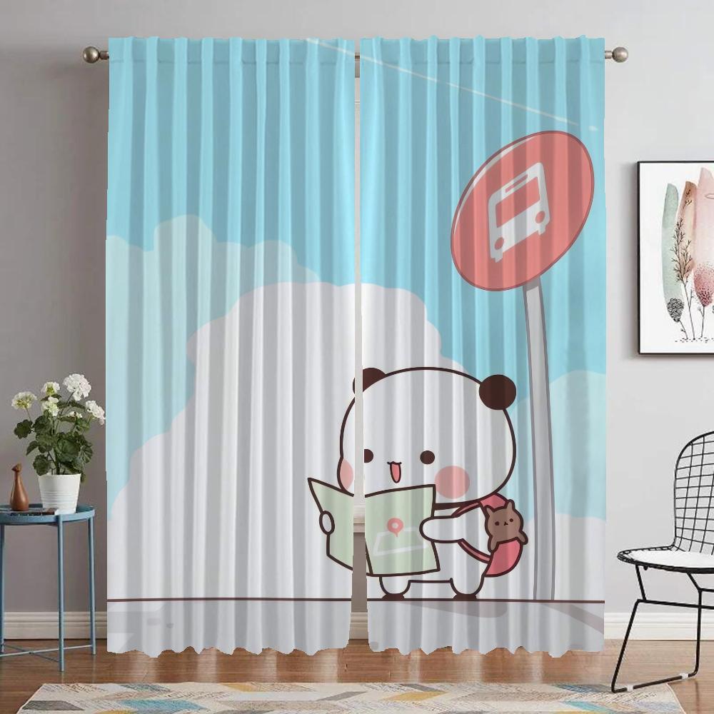 Bubu and Dudu Curtains for Living Room Curtain for Room 2 Panel Partition Home Interior Curtains Halloween Decoration Shades