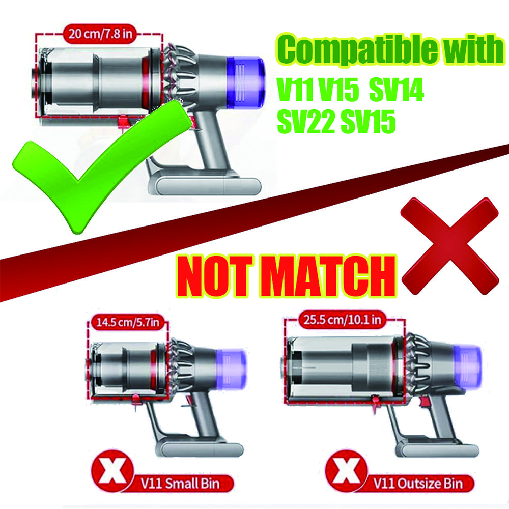 For Dyson V11 V15 SV14 SV15 SV22 Vacuum Cleaner Large Size Dust Bin with HEPA Filter,Dust Bucket Replacement Part